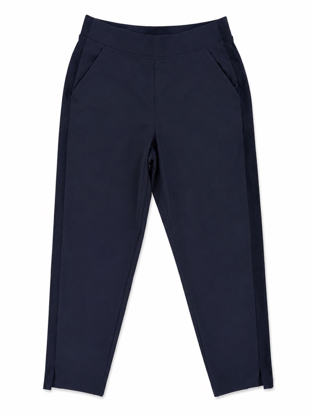 Athleta Brooklyn Mid Rise Ankle Pant Navy Size 8 Ribbed Side Travel Work
